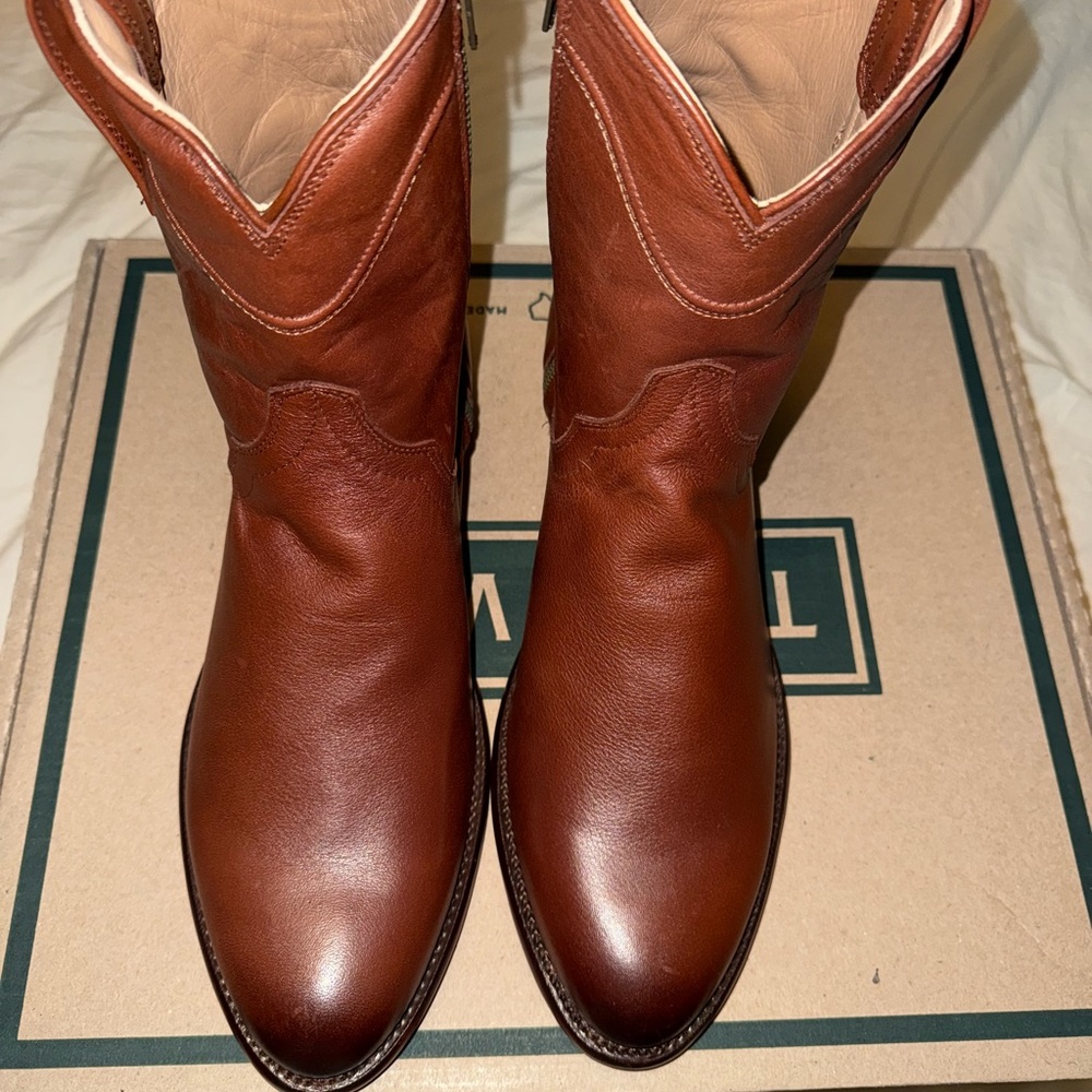 Tecovas The Dean Bourbon Zip Cowboy Western Boots Sleek Design